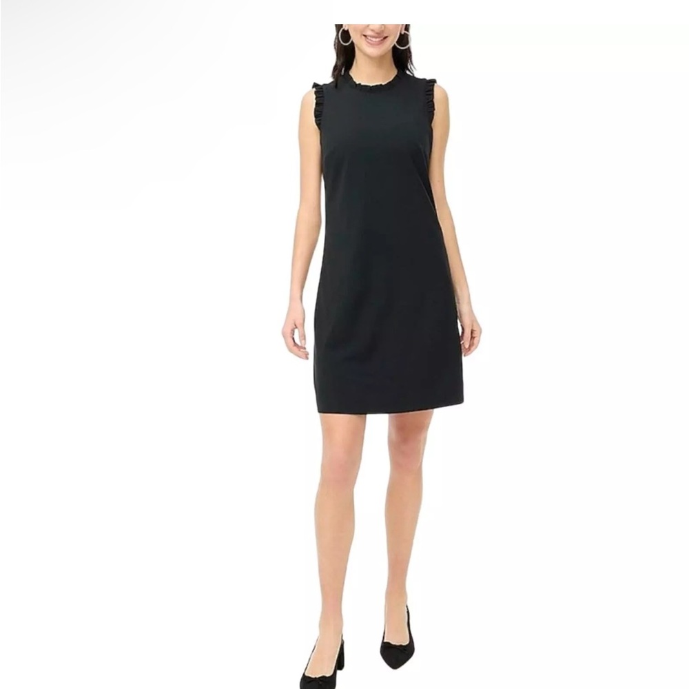 Jcrew Ruffleneck suiting dress black size 4